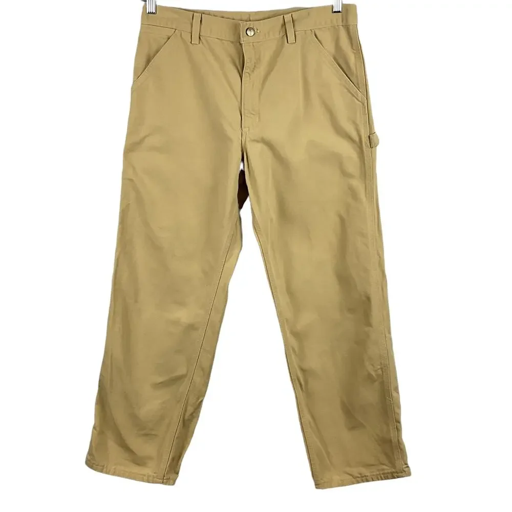 Carhartt B11 Washed Duck Work Pants Cargo Dark Khaki Tan Wet Pants size 36 x 30